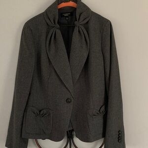 Talbots Charcoal Gray Blazer with Bow Accents